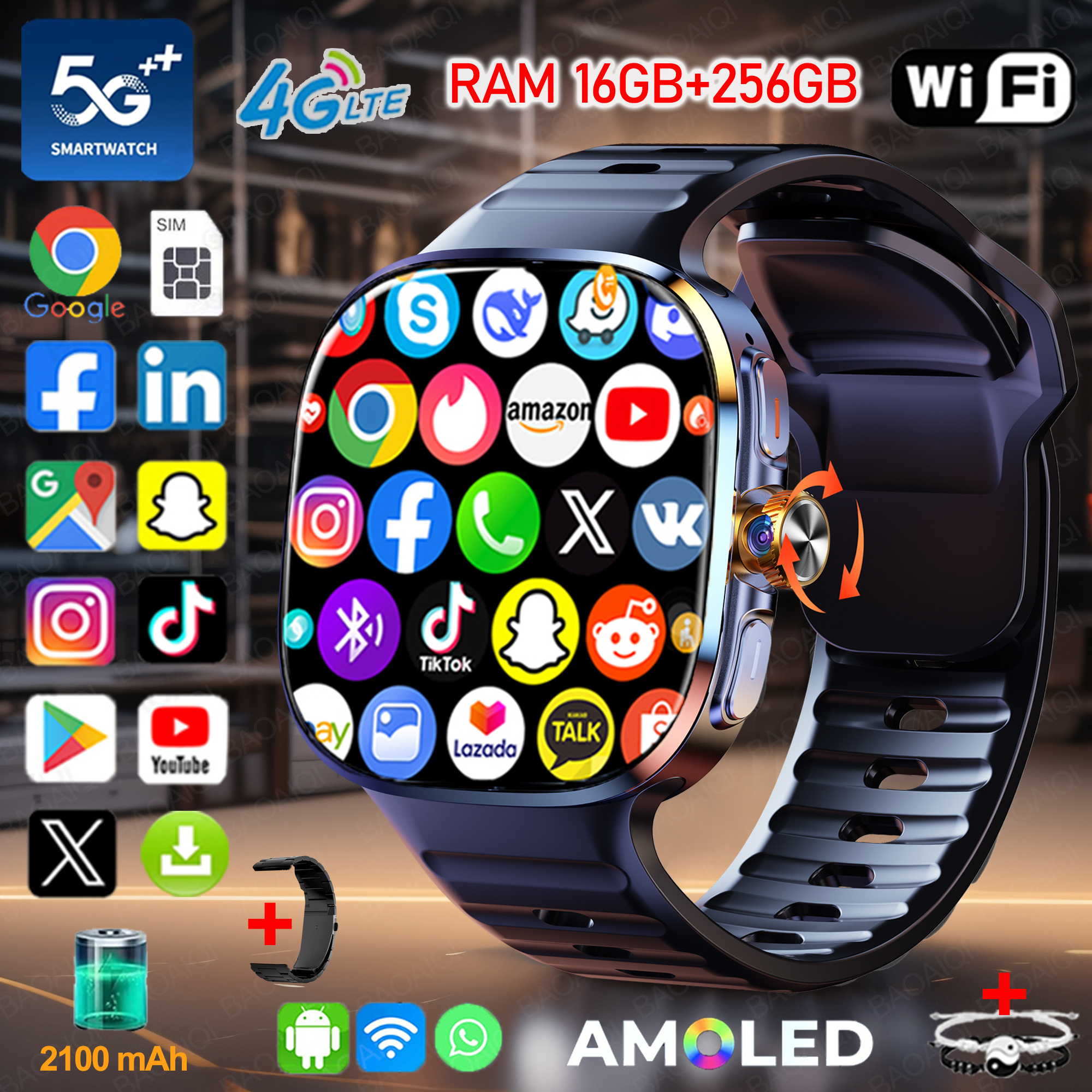 Window Lock Bar - New Large Screen Smartwatch 4G/5G SIM