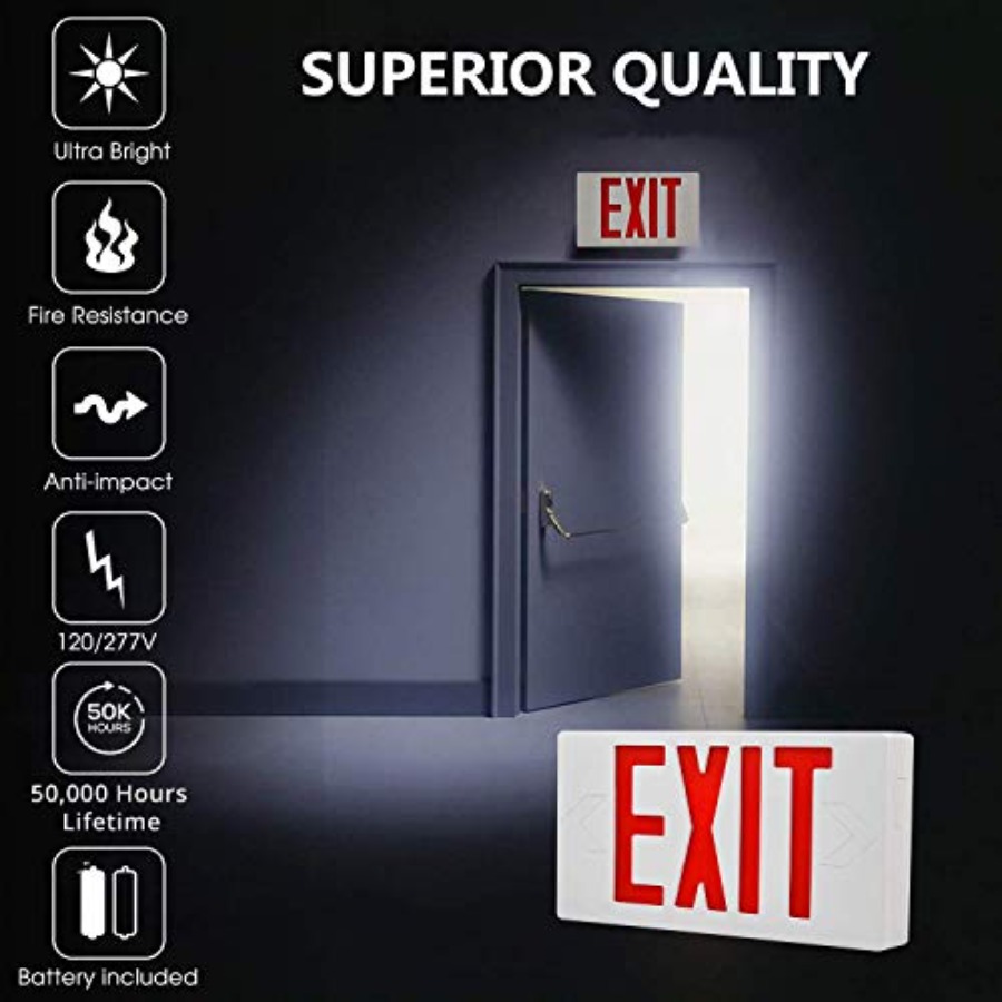 Ultra Slim LED Exit Sign, Red  – Emergency Exit Sign Bewertung und Preis