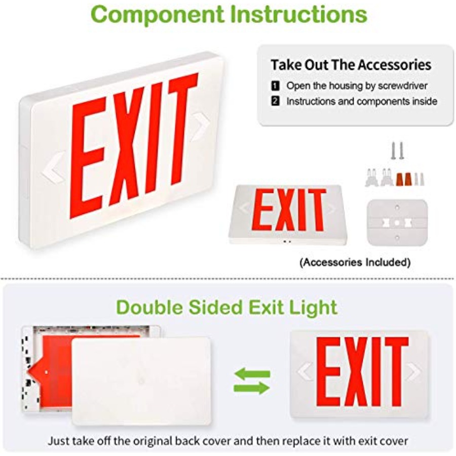 Ultra Slim LED Exit Sign, Red  – Emergency Exit Sign Bewertung und Preis