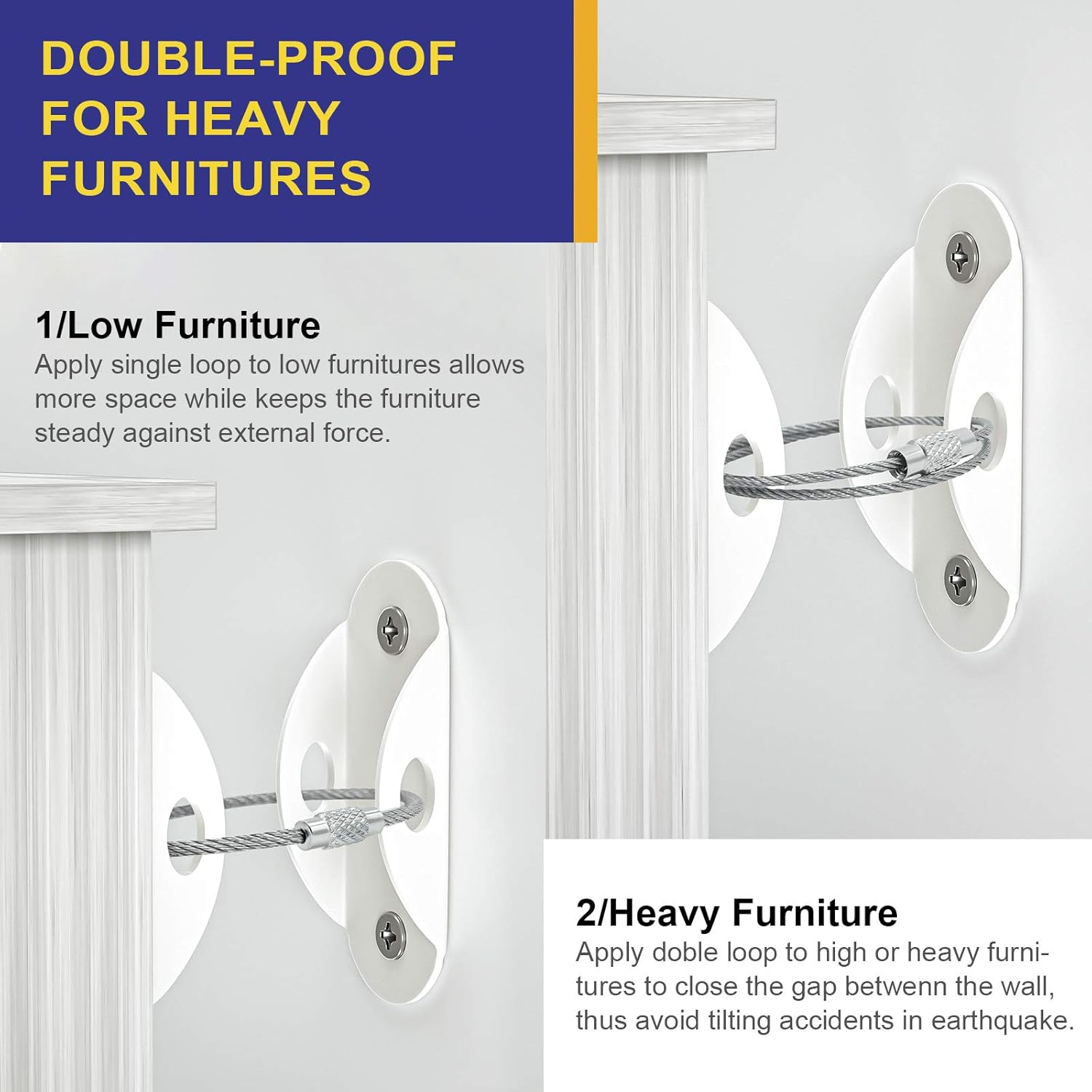 6 Set Furniture Wall Anchors A – Earthquake Anchor Strap Bewertung und Preis