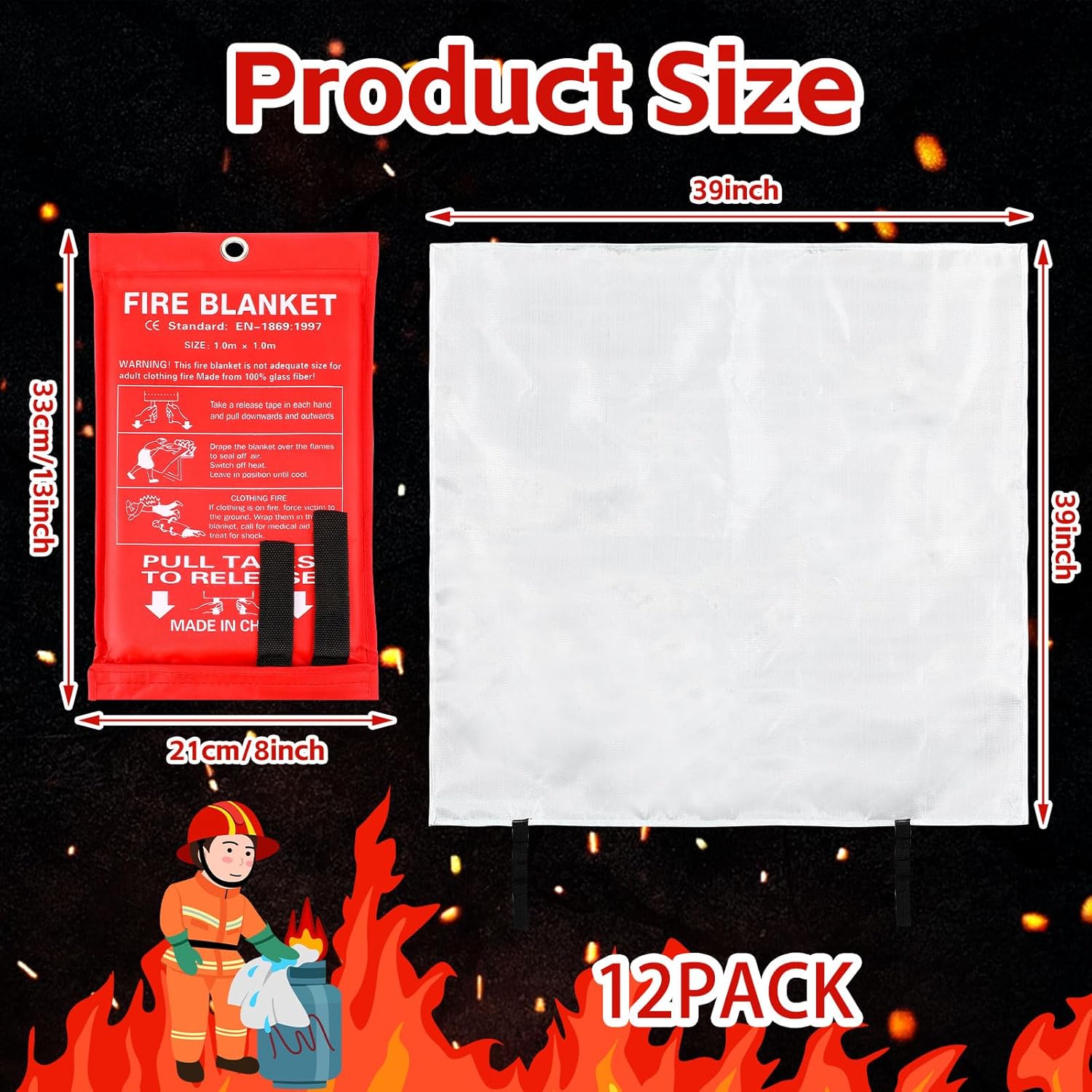 12 Pack Fire Blankets 39x39 In – Fire Blanket Kitchen Bewertung und Preis