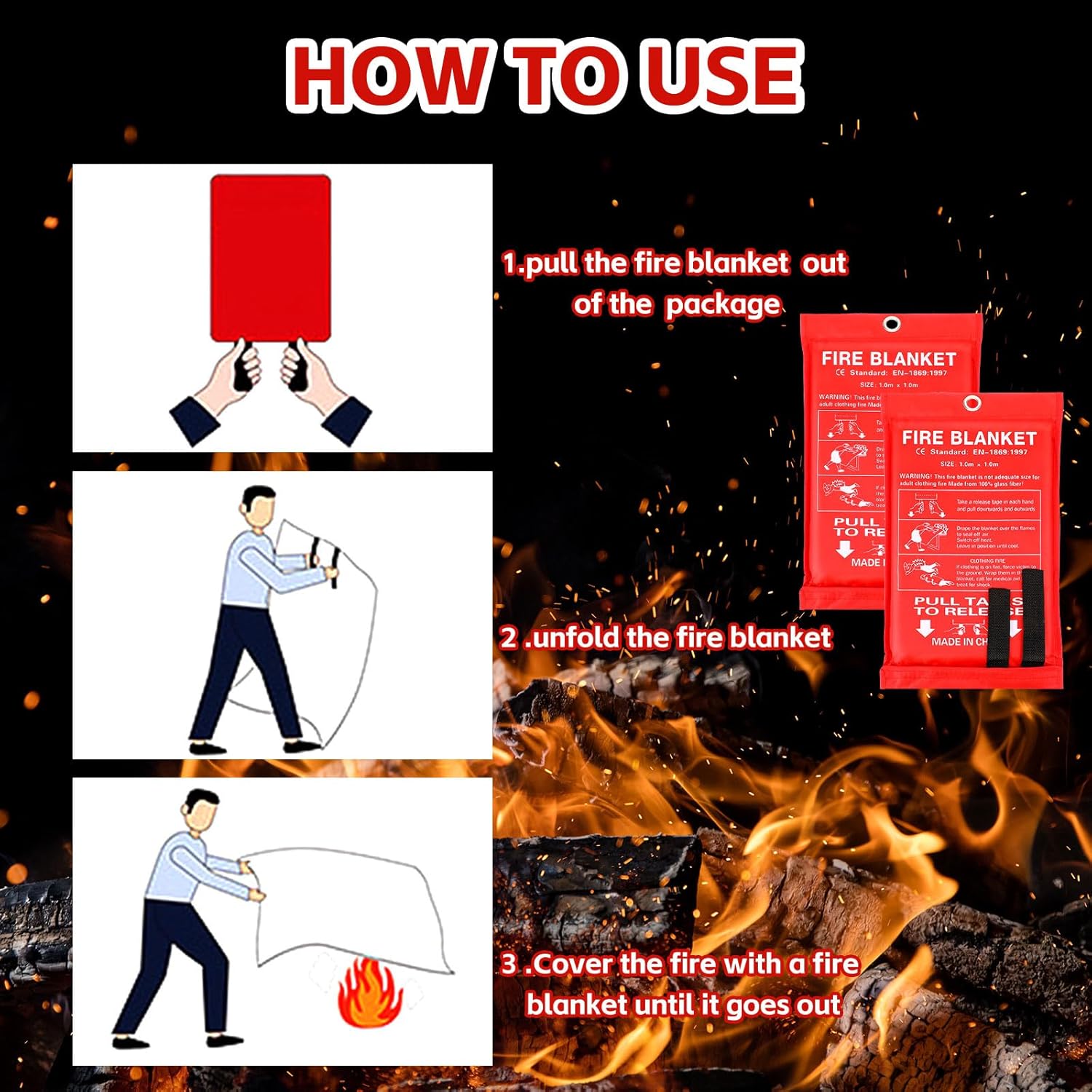 12 Pack Fire Blankets 39x39 In – Fire Blanket Kitchen Bewertung und Preis