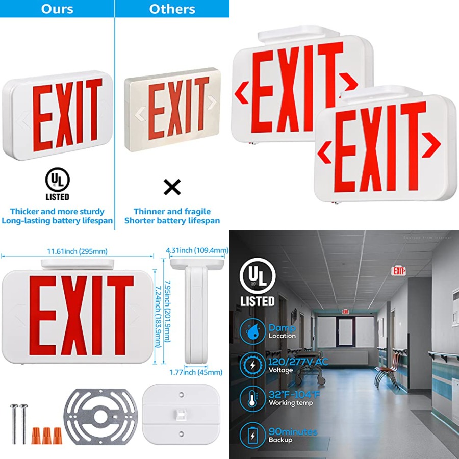 LED Exit Sign, Emergency Exit  – Emergency Exit Sign Bewertung und Preis