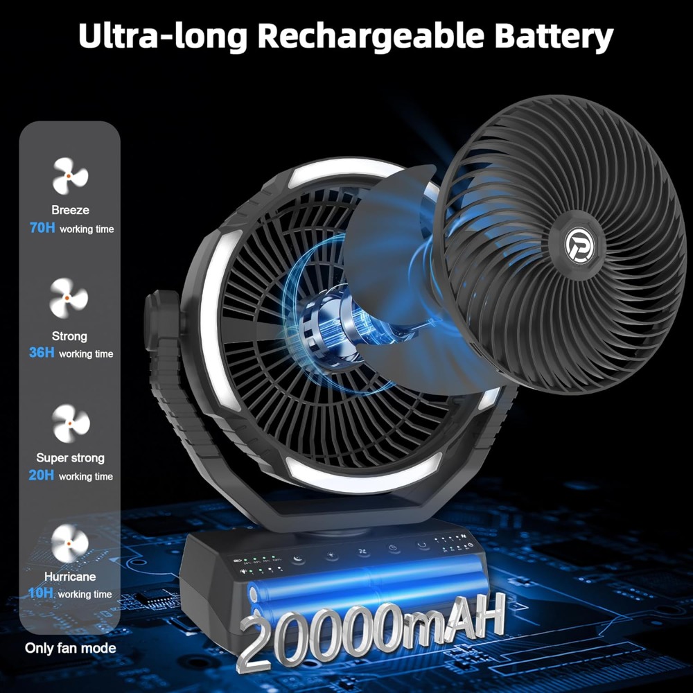 20000mAh Camping Fan with Ligh – Power Outage Light Bewertung und Preis