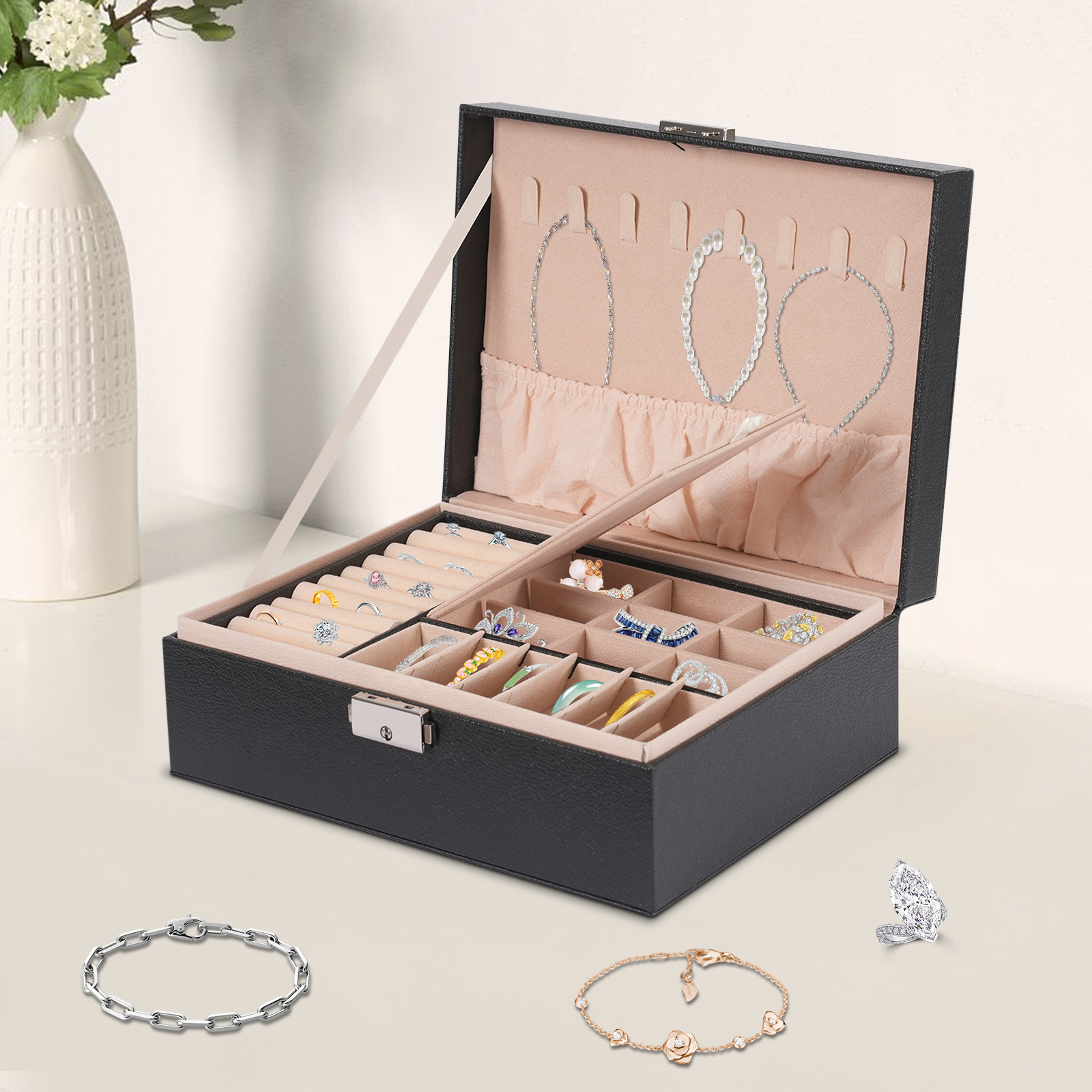 Double-Layer PVC Jewelry Box R – Lockbox Key Secure Bewertung und Preis