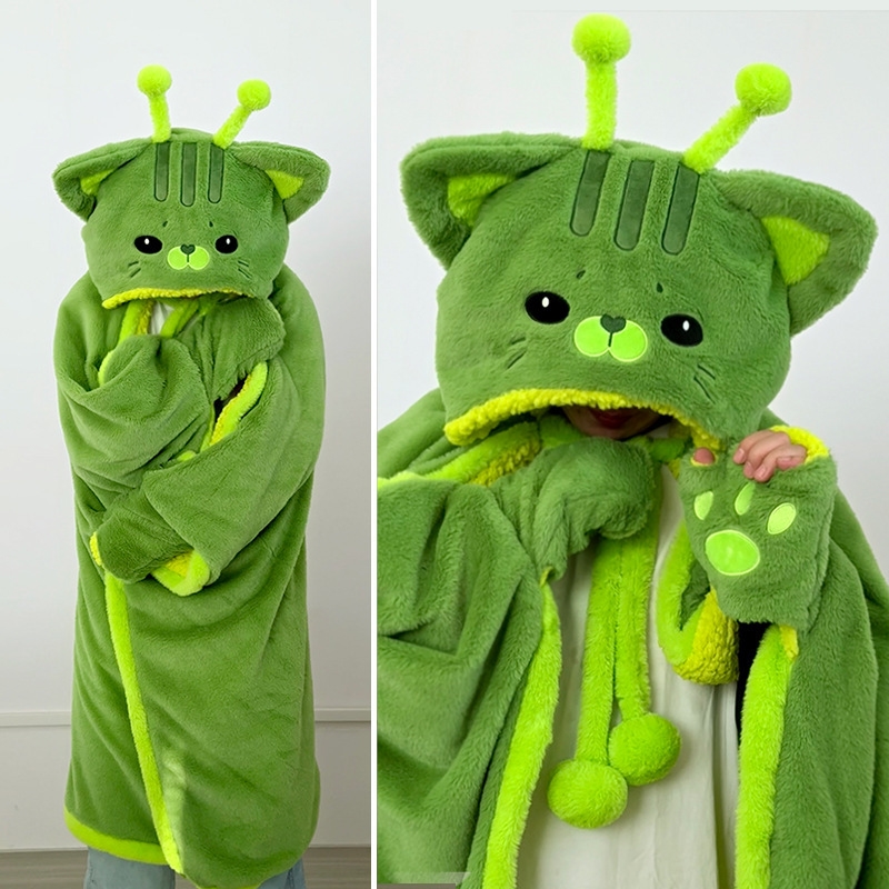 Cartoon Cute Alien Cat Hooded  – Fire Blanket Kitchen Bewertung und Preis