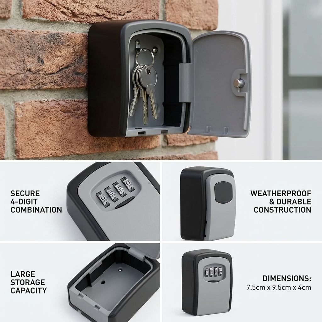 Wall Mount Key Lock Box with 4 – Lockbox Key Secure Bewertung und Preis